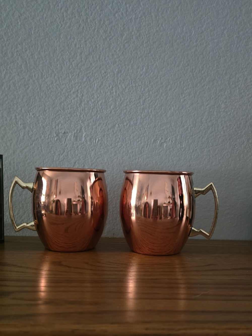 Copper Moscow Mule Mug Set with Brass Handles - 2 Pack